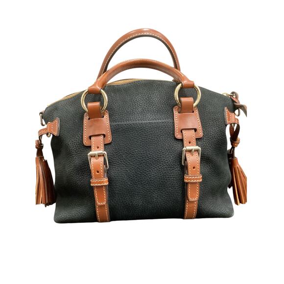 NWOT Dooney &Bourke Bristol Satchel Women’s 1 Size Suede Pebbled Leather Black - Picture 2 of 9